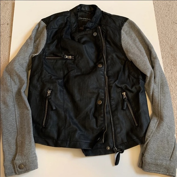 fleece / leather jacket - Picture 2 of 4